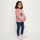 Girls Bright Pink Crew Neck Casual Sweatshirt, Pink, small image number null