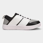 Men's Muted Charcoal Black and Light Grey Lace-Up Casual Shoes, Black, small