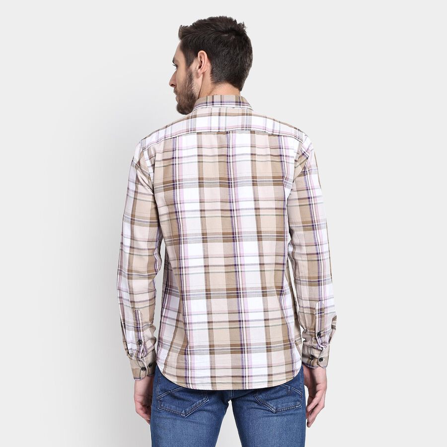 Men's 100% Cotton Casual Shirt, Beige, large image number null