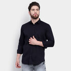 Cotton Solid Casual Shirt, Navy Blue, small image number null