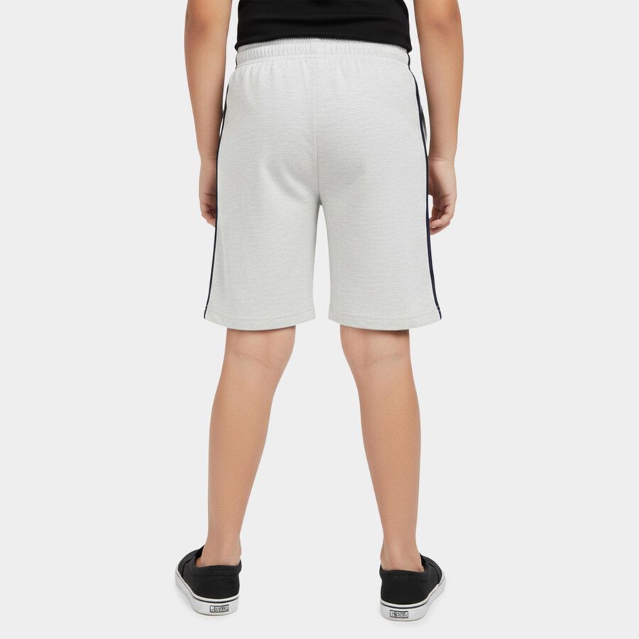 Boys' Ecru Melange Regular Fit Cotton Blend Bermuda Shorts, एक्रू मिश्रित, large