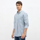 Men's Light Blue Cotton Spread Collar Casual Shirt, Light Blue, small image number null