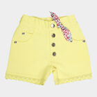 Girls Cotton Solid Shorts, Yellow, small image number null