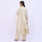 Women's Soft Ivory Round Neck Embroidered Anarkali Kurta, Beige, small image number null