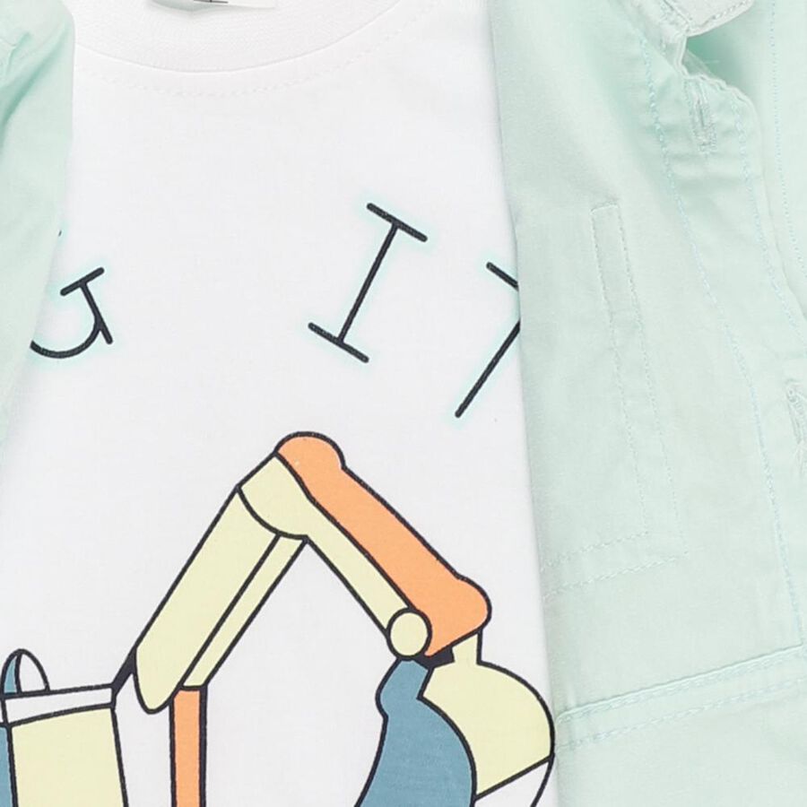Infants' 100% Cotton Shirt, Aqua, large image number null