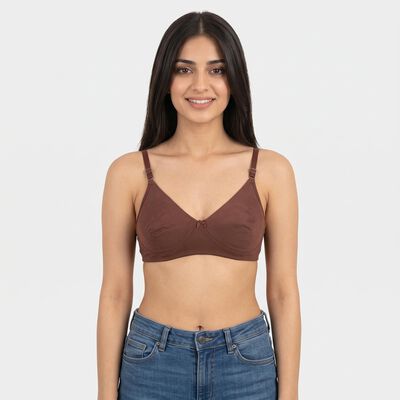 Women's Brown V-Neck Bralette Bra