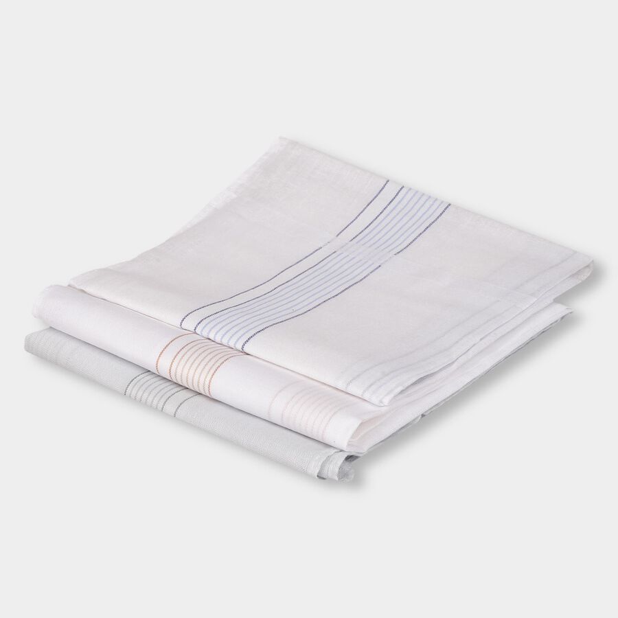 Men's Grey Cotton Handkerchief Set, हल्का ग्रे, large image number null