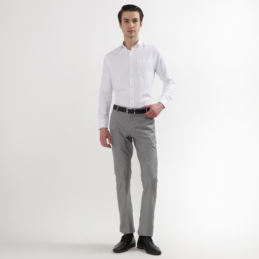 Men's Slim Fit Formal Trousers, हल्का ग्रे, large image number null