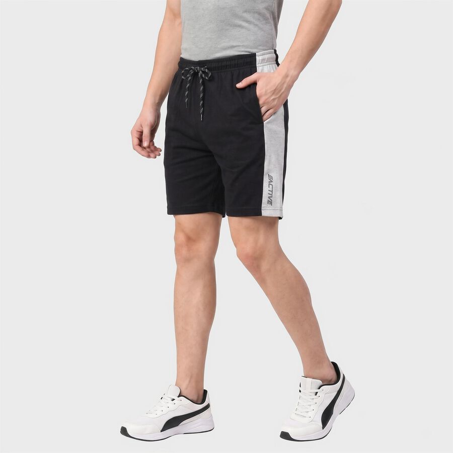 Men's Navy Blue Regular Fit Athletic Bermuda Shorts, नेवी ब्लू, large