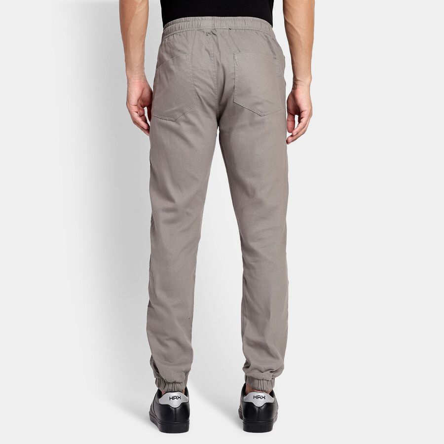 Men's 100% Cotton Slim Fit Casual Trousers, हल्का ग्रे, large image number null
