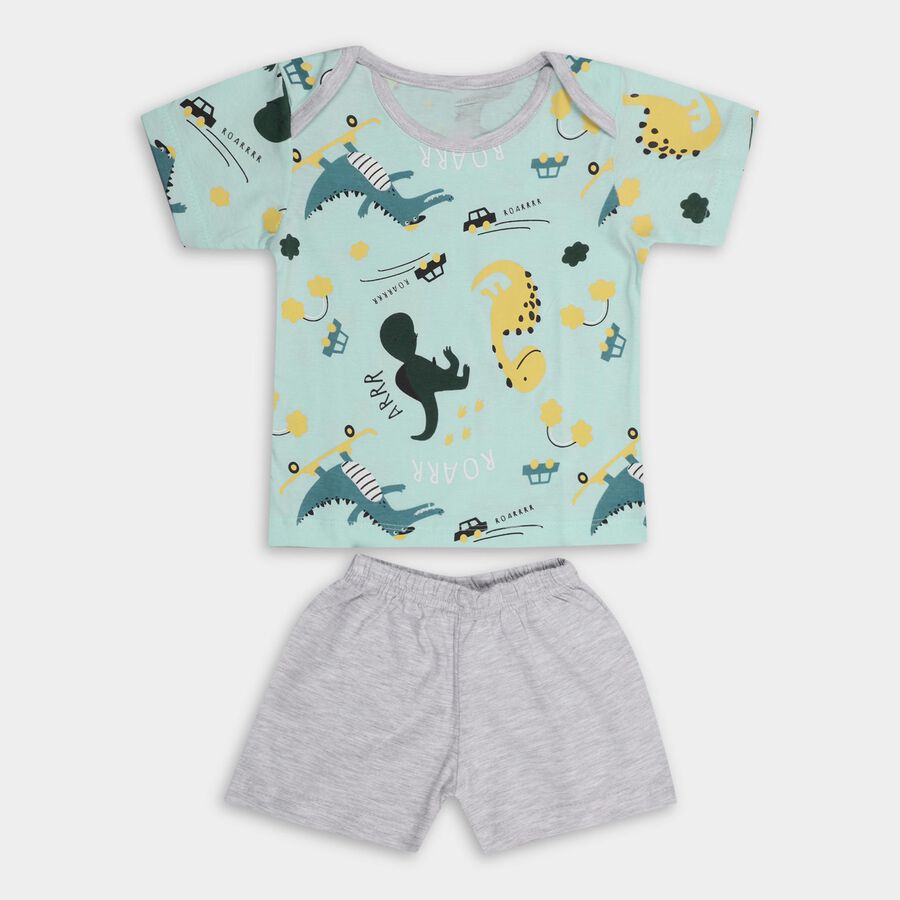 Infant Boys' 100% Cotton Baba Suit , हल्का हरा, large image number null