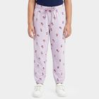 Girls' Lavender Jogger Floral Printed Pyjama, Lilac, small