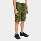 Boys' Olive Green Regular Fit Tropical Print Jamaican Shorts, Olive, small