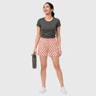 Women's Pink Regular Fit Polka Dot Shorts, गुलाबी, small