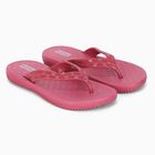 Women's Bright Pink Slip-On Flip Flops, गुलाबी, small