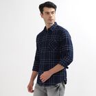 Men's 100% Cotton Casual Shirt, Navy Blue, small image number null