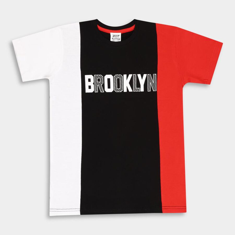 Boys' Cotton T-Shirt, Black, large image number null