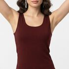 Women Wine Scoop Neck Camisole Slip, Wine, small