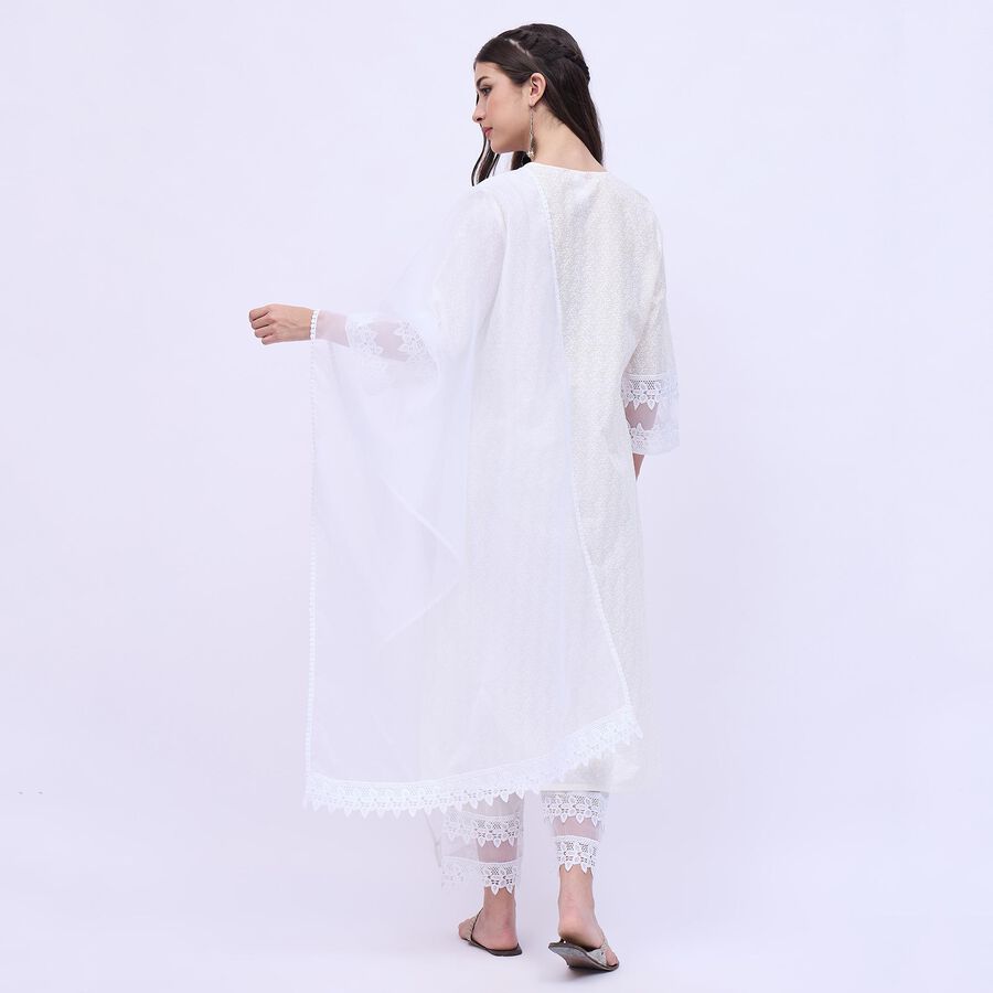 Ladies' 100% Cotton Ethnic Set, ऑफ व्हाइट, large image number null