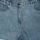 Girls Light Blue Regular Fit Daisy Applique Denim Shorts, Light Blue, small