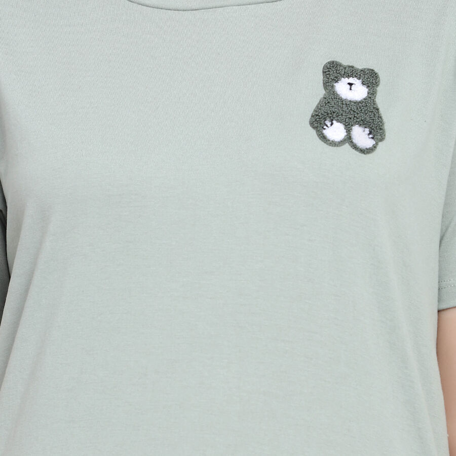Round Neck T-Shirt, हल्का हरा, large image number null