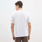 Men's White Cotton Polo Collar Classic T-Shirt, White, small