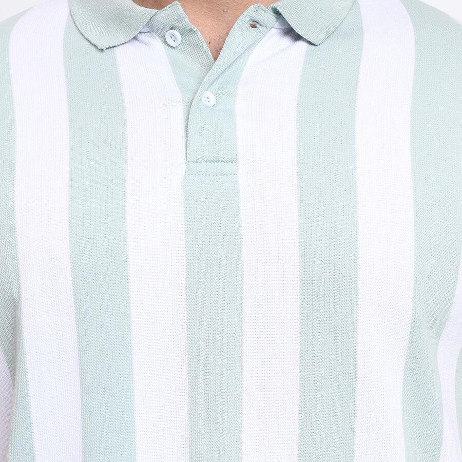 Men's Collared Half Sleeves T-Shirt , हल्का हरा, large image number null