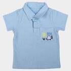 Infants Light Blue Cotton Polo Neck Polo T-Shirt, हल्का नीला, small
