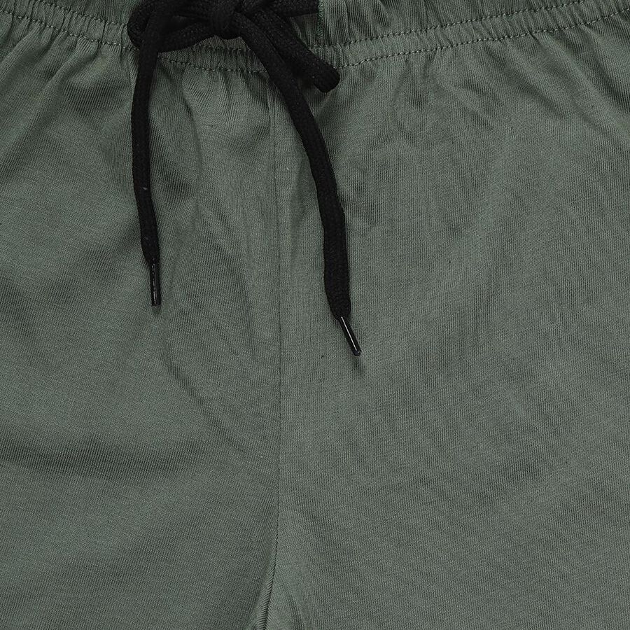 Boys' Light Green Regular Fit Drawstring Bermuda Shorts, हल्का हरा, large