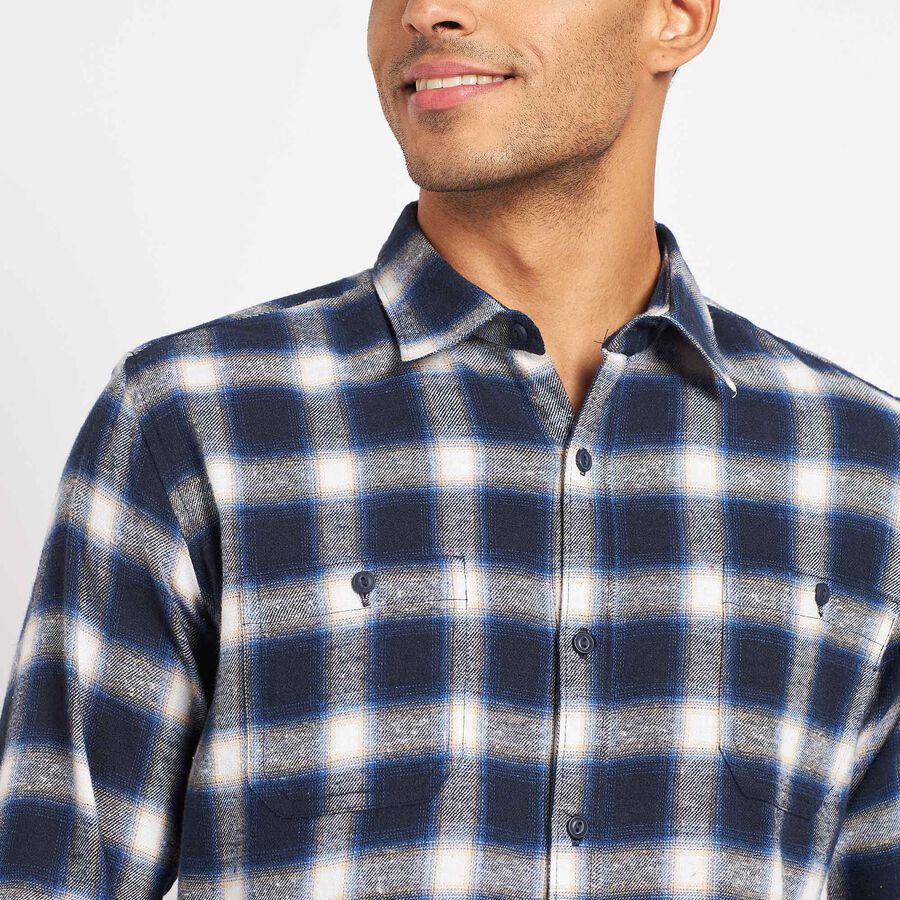 Checks Casual Shirt, Dark Blue, large image number null
