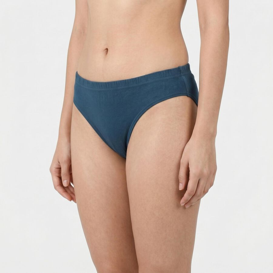 Women's Teal Regular Fit Solid Panty, Teal Blue, large