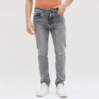 Men's Washed Grey Skinny Fit Jeans, Light Grey, small image number null