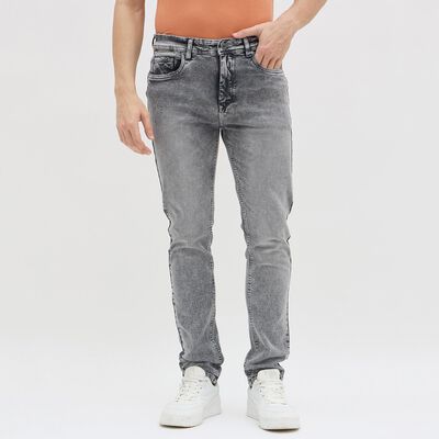 Men's Washed Grey Skinny Fit Jeans