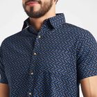 Cotton Printed Casual Shirt, Navy Blue, small image number null