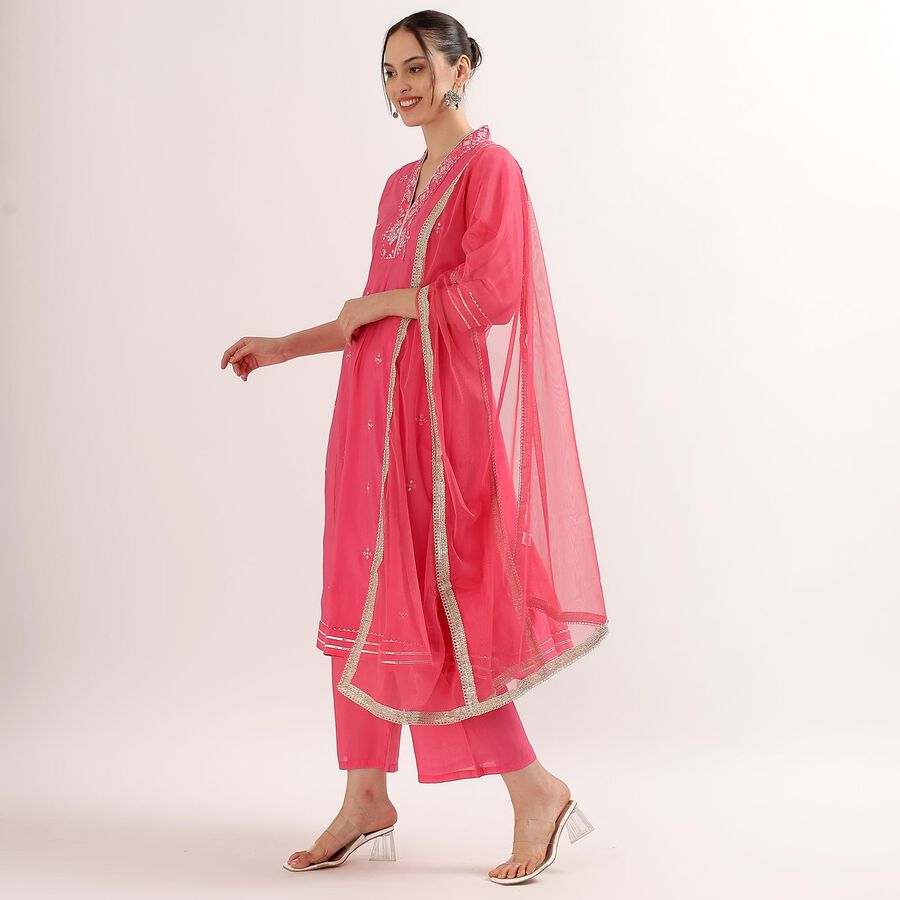 Ladies' Kurta, रानी (फ्यूशिया), large image number null