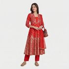 Women's Red Floral Printed Ethnic Set, Red, small