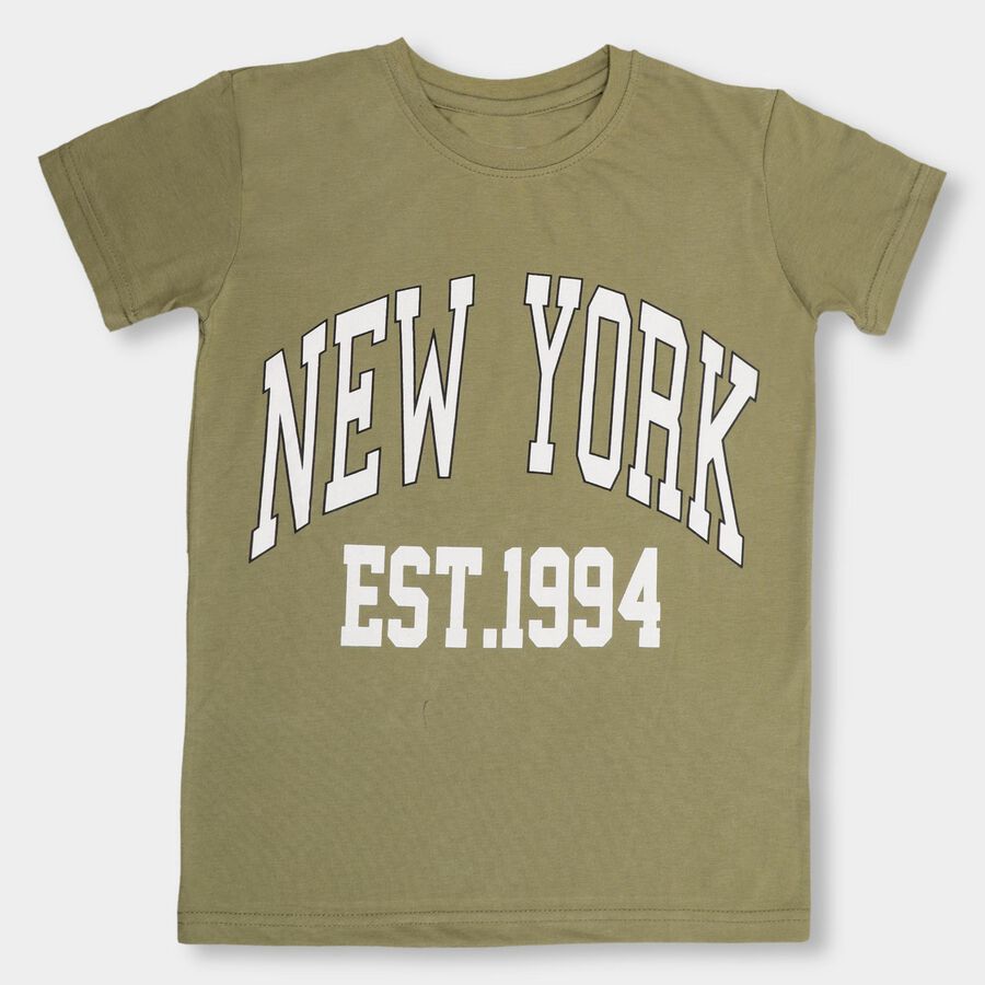 Boys' Half Sleeves T-Shirt , Olive, large image number null