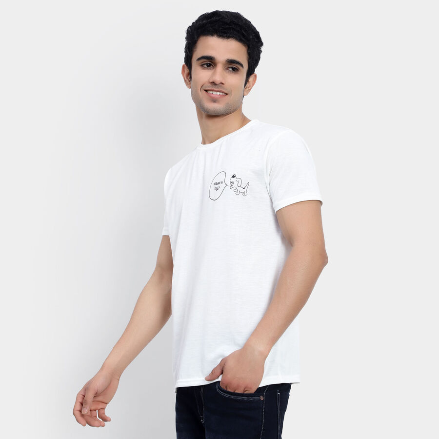 Round Neck T-Shirt, White, large image number null