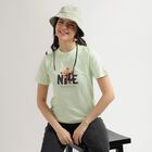 Women's Light Green Round Neck Graphic Print T-Shirt, Neon Green, small image number null