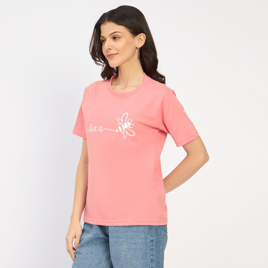 Ladies' Round Neck T-Shirt , Pink, large image number null