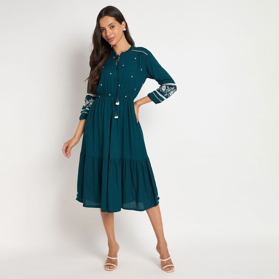 Ladies' Dress, Teal Blue, large image number null