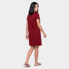 Women's Wine Cotton Round Neck T-Shirt Style Nighty, Wine, small