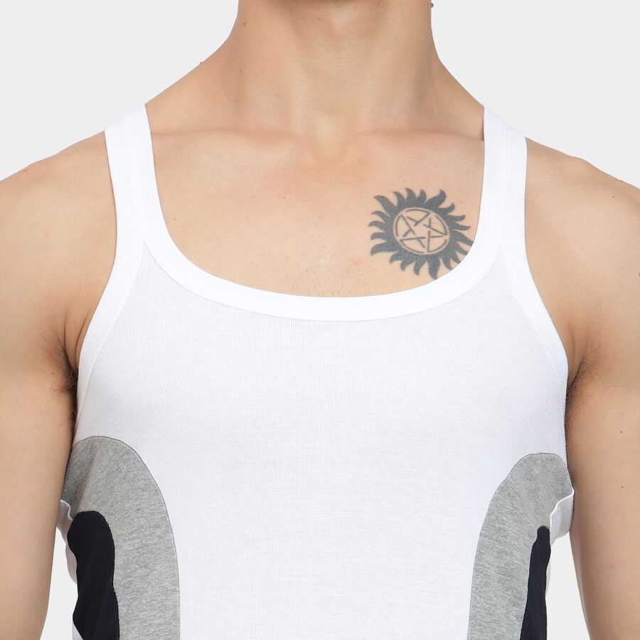 Men's 100% Cotton Gym T-Shirt, White, large