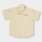 Infants' 100% Cotton Regular Collar Shirt, पीला, small