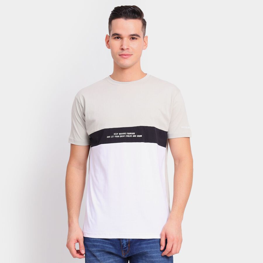 Men's 100% Cotton Round Neck Half Sleeves T-Shirt, Black, large image number null