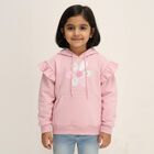 Girls Light Pink Hooded Casual Sweatshirt, Light Pink, small image number null