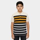 Boys Beige Polo Neck Casual T-Shirt, मस्टर्ड, small image number null
