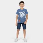Boys' Half Sleeves T-Shirt, Mid Blue, small