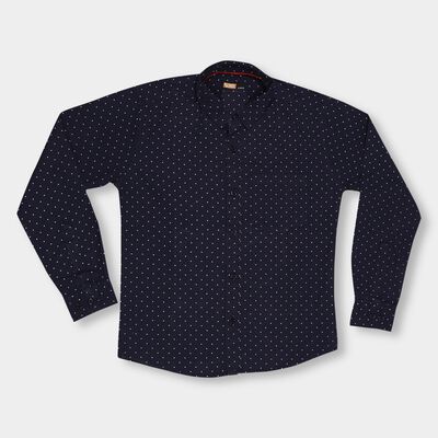 Boys' Deep Midnight Navy Blue Cotton Classic Casual Shirt