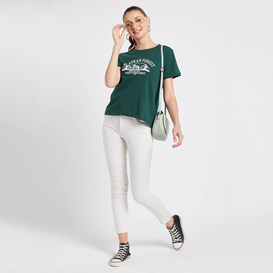 Round Neck T-Shirt, Olive, large image number null